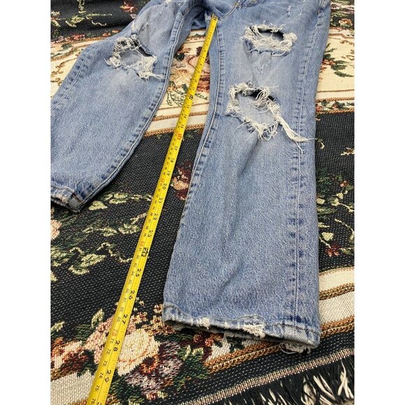 Urban Outfitters BDG Jeans Womens 28 Denim Blue Slim Straight Distress High Rise - Picture 11 of 16